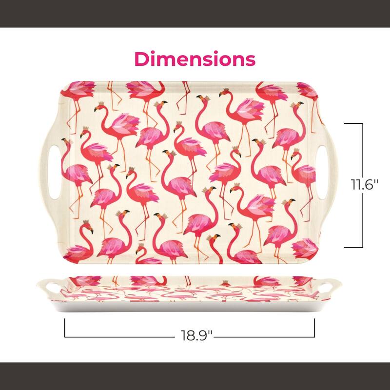 Pimpernel Sara Miller London Flamingo Large Handled Tray - 19.24" x 11.5"