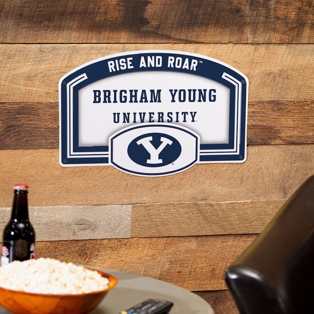 Brigham Young University Embossed Steel Wall Sign, 11" x 17"