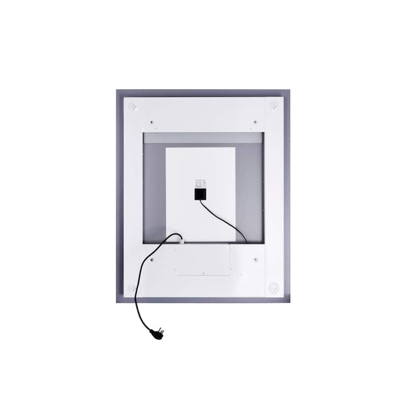 36" x 36" Abril Matte White Square LED Wall Mirror