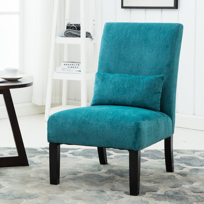 Armless Accent Chair With Pillow