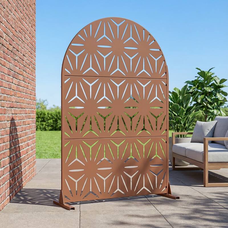 Metal Privacy Screen Outdoor Privacy Screen Outdoor Privacy Panel - 72*47 - Brown