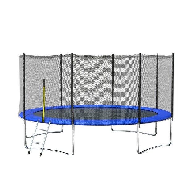 Trampoline with enclosure top and ladder