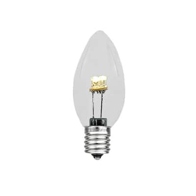 25 Pack C7 LED Outdoor Patio Party Christmas Replacement Bulbs, Warm White
