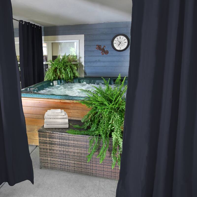 54" x 84" Solid Grommet Semi-Sheer Outdoor Curtain Panel - 54X84