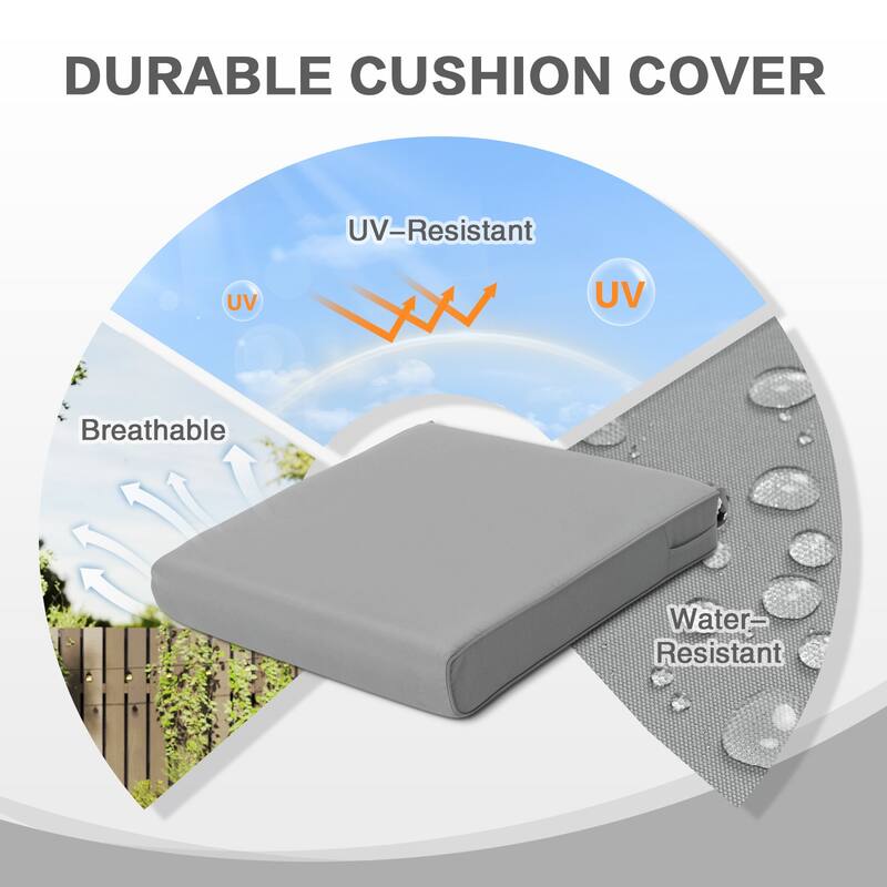 Aoodor Outdoor Removable Chair Cushion with Hidden Zipper（Set of 2）