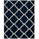 preview thumbnail 40 of 162, SAFAVIEH Dallas Shag Giusy Trellis 1.5-inch Thick Rug 10' x 14' - Navy/Ivory - Rectangle