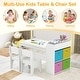 preview thumbnail 19 of 28, Costway Kids Art Table & Chairs Set with Paper Roll Wooden Craft Study - See Details