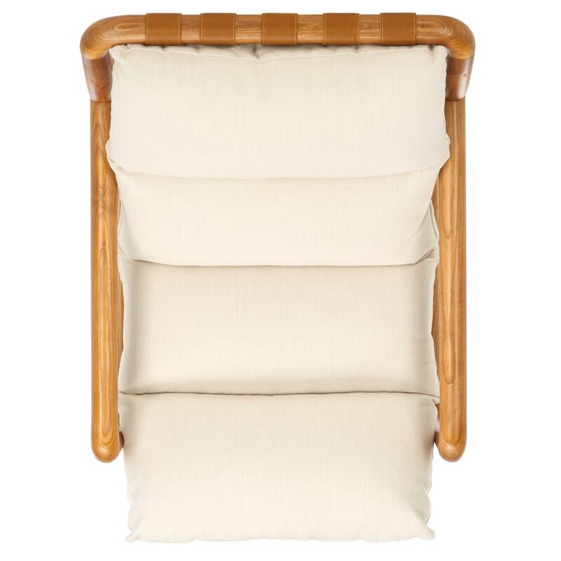 SAFAVIEH Dellar Solid Wood Accent Chair with Cushion (Fully Assembled) - 29.3 In. W x 33.9 In. D x 33.1 In. H - 29Wx34Dx33H