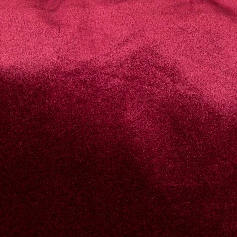 17" Solid Wine Red Velvet Plush Square Throw Pillow with Piped Edging