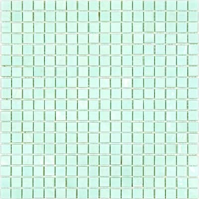 Apollo tile 12" x 12" Skosh Glossy Light Blue-Green Glass Tile (18.69 sq ft/case) - 20 Pack