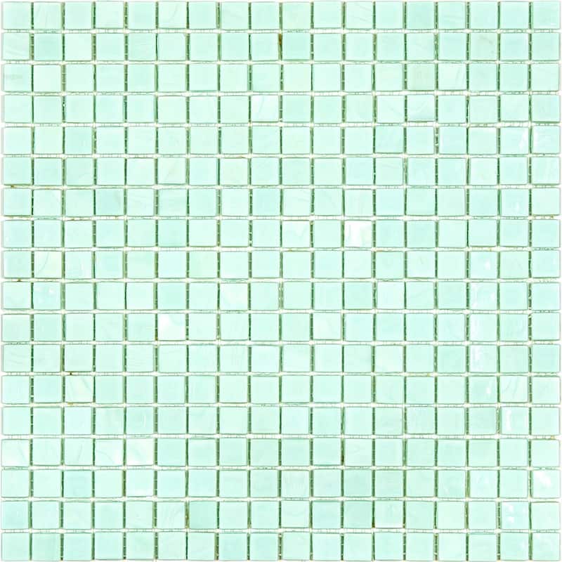 Apollo tile 12" x 12" Skosh Glossy Light Blue-Green Glass Tile (18.69 sq ft/case) - 20 Pack