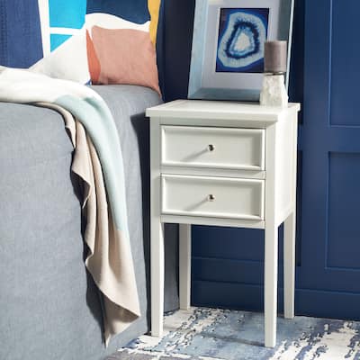 SAFAVIEH Toby 2-Drawer Accent End Table Nightstand (Fully Assembled) - 16.9" x 14.2" x 29.7"