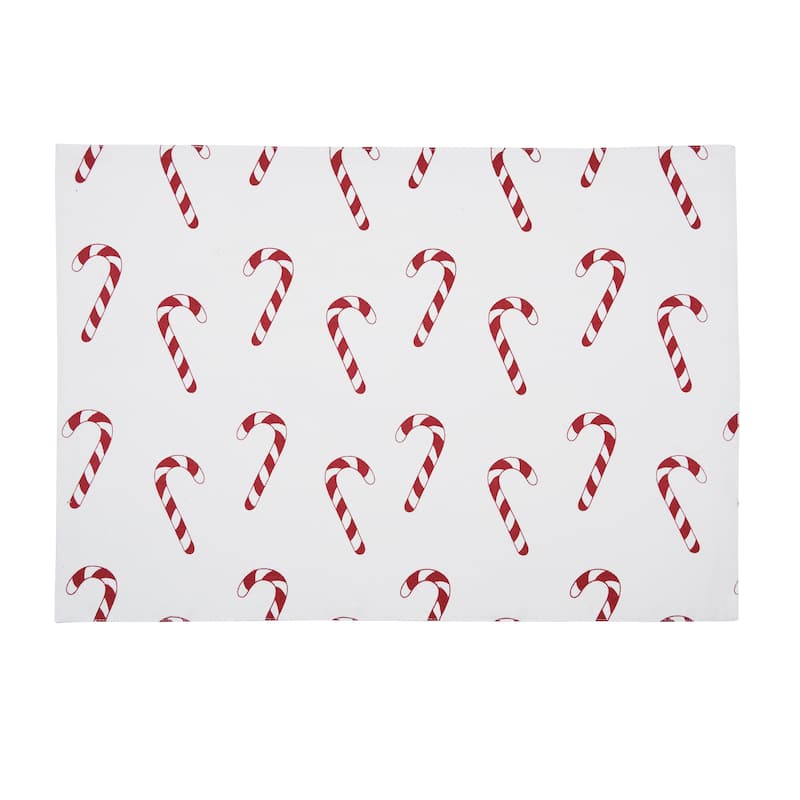 Candy Cane Wishes Placemats Set of 6, 14" x 20"