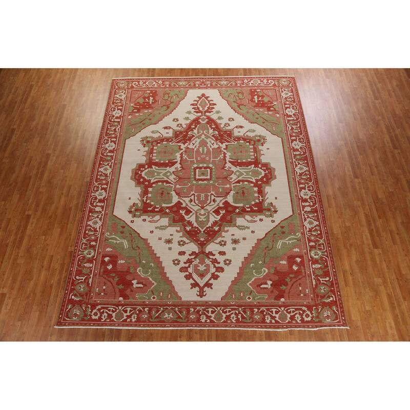 Heriz Serapi Turkish Oriental Traditional Area Rug Wool Hand-knotted - 9'9" x 13'0"