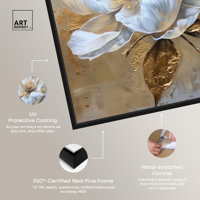 Athenas Flower Canvas Glamorous Feminine Wall Art by Art Remedy