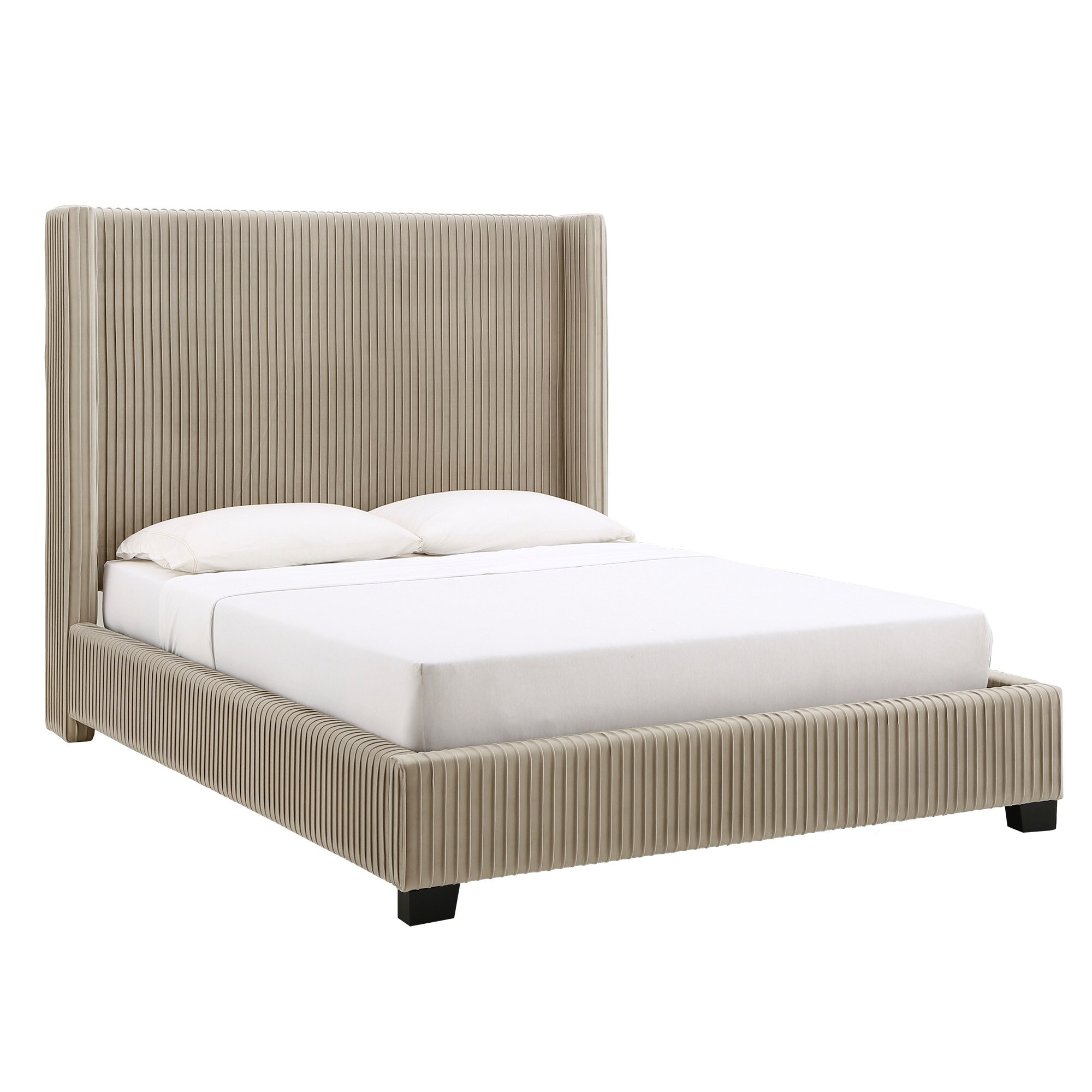 Jules pleated velvet wingback bed by inspire q modern 2025