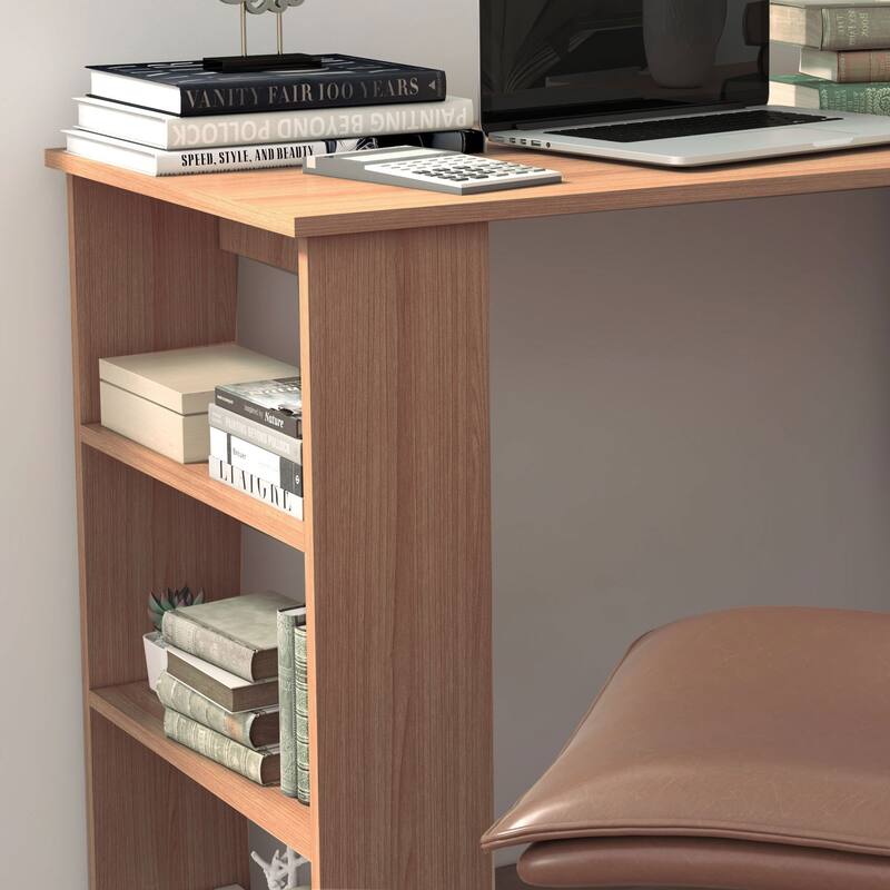 Spacious Writing Table Workstation,L Shaped Corner Computer Desk,360° Rotating Home Office Desk