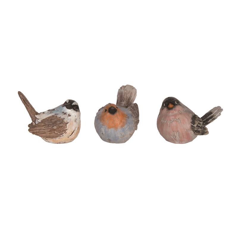 Transpac Large Resin Painterly Bird Set of 3 Spring Home Decorations
