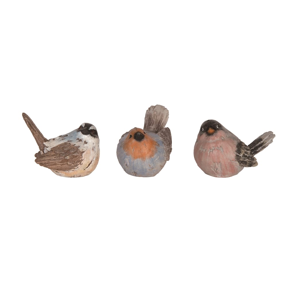 Transpac Large Resin Painterly Bird Set of 3 Spring Home Decorations