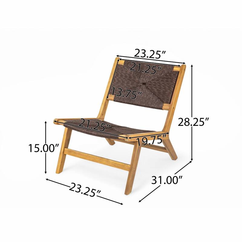 2-Piece Outdoor Chair Set, Acacia Wood Outdoor Chair, Teak Frame Lounge Chair