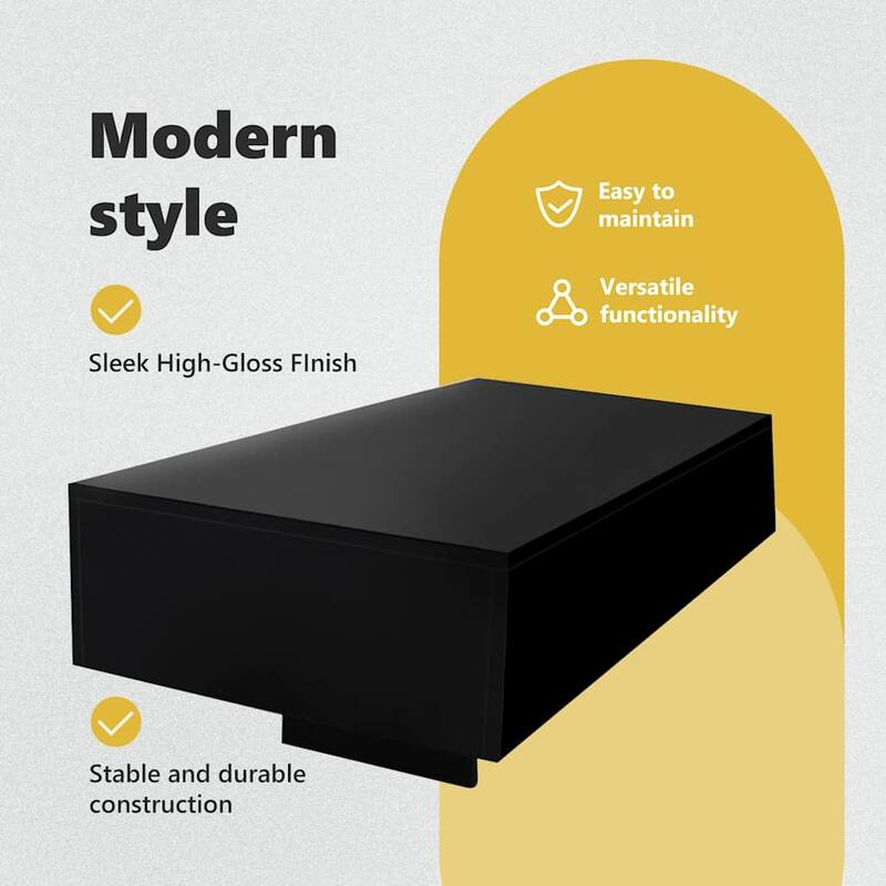 vidaXL Coffee Table, High Gloss Finish, 33.5x21.7x12.2 Inches, White - 20.9" x 10.6" x 11.2" (L x W x H)