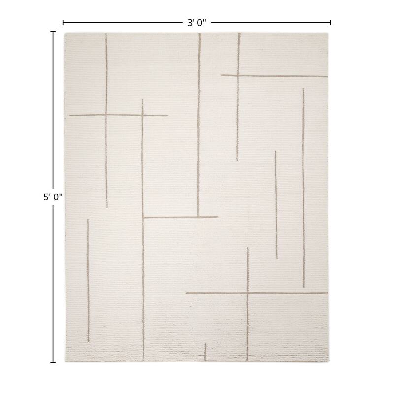 Contemporary Solid Ivory Area Rug