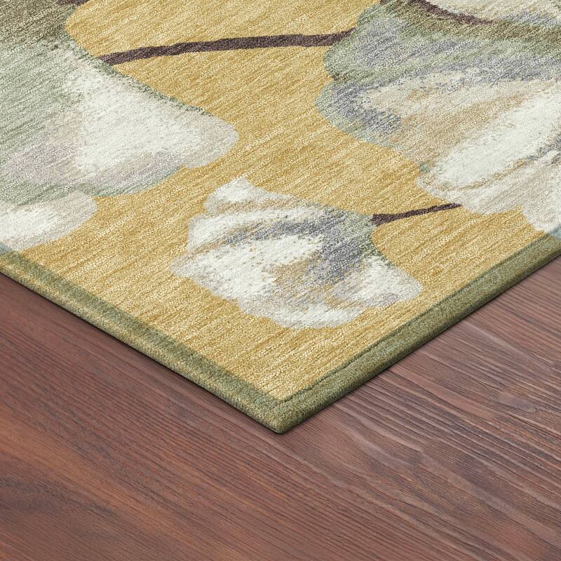 Machine Washable Indoor/ Outdoor Floral Love Chantille Rug