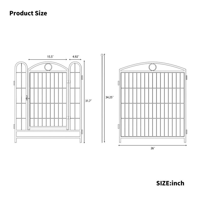 Dog Playpen 32 inch 8 Panels Metal Dog Pen Pet Dog Fence with Doors, Heavy Duty Dog Fence Puppy Pen Foldable Pet Exercise Pen