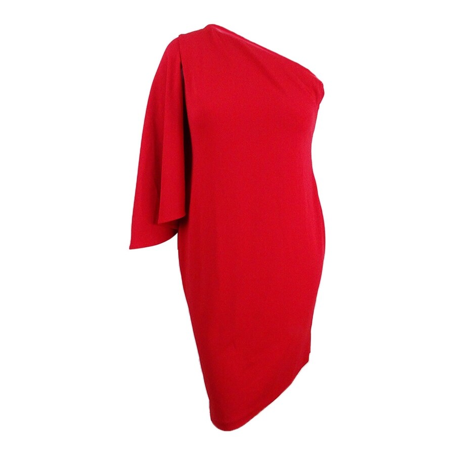 calvin klein red long sleeve dress