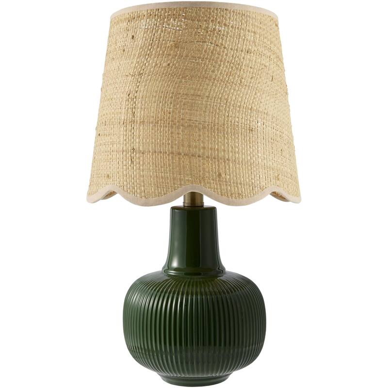 Livabliss Ormelle Traditional Accent Table Lamp - 19"H x 10"W x 10"D - Beige/Green