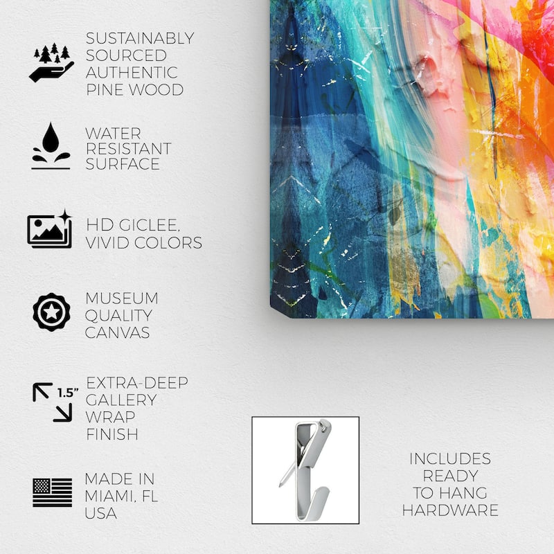 Wynwood Studio Canvas Abstract Brillante Pink and Teal Modern & Contemporary Wall Art Canvas Print