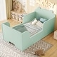 preview thumbnail 4 of 43, Roomfitters Bear-Shaped Toddler Floor Bed, Wood Cot with Safety Guardrails, Modern Montessori Low Profile Kids Bed