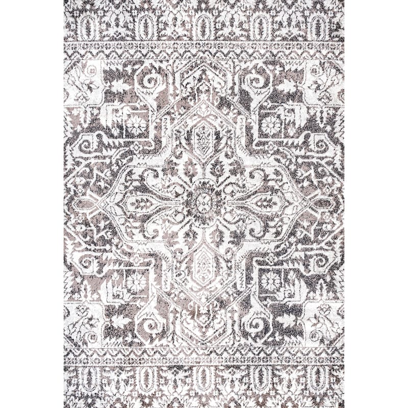 JONATHAN Y Irving Grand Medallion Ornate Area Rug - 4 X 6 - Brown/Ivory