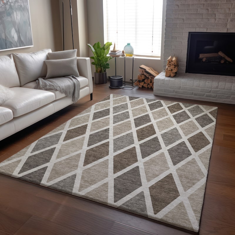 Premium Washable Super Soft Mosaic Diamonds Mayfield Rug