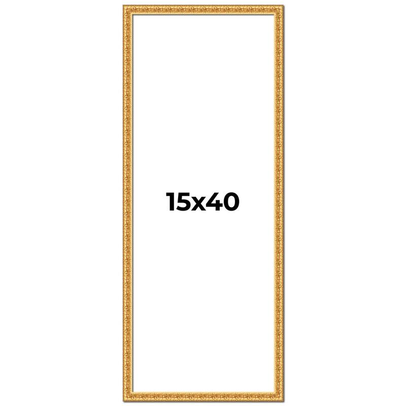 15x40 Frame Gold Real Wood Picture Frame Width 1 inches | Interior