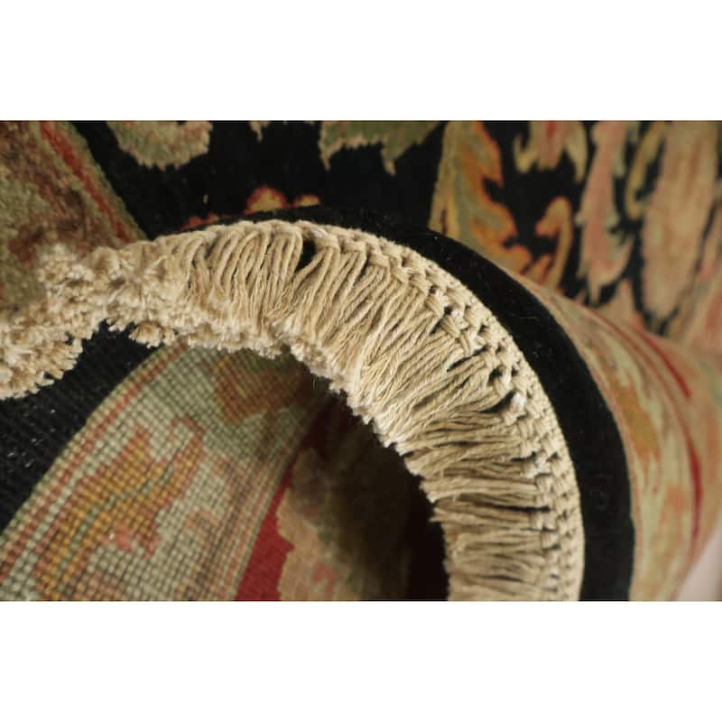 Hand Knotted Oriental 100% Wool Carpet Traditional All-Over Black Heriz (serapi) Area Rug - 9' 10'' X 8' 0''