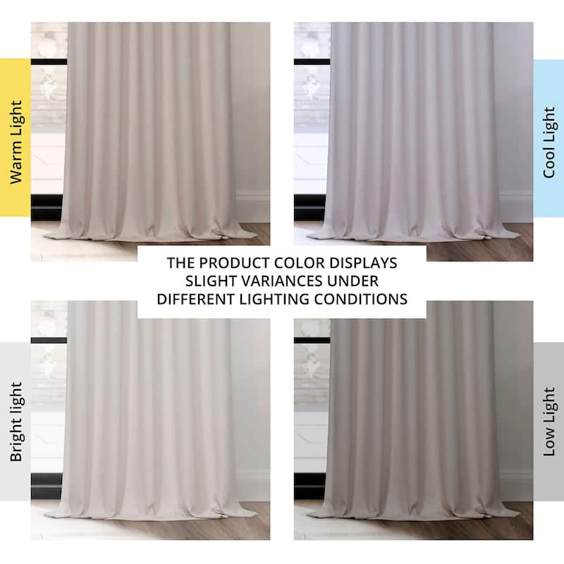 Exclusive Fabrics Grommet Textured Faux Linen Room Darkening Curtains for Bedroom & Living Room Curtains (1 Panel)