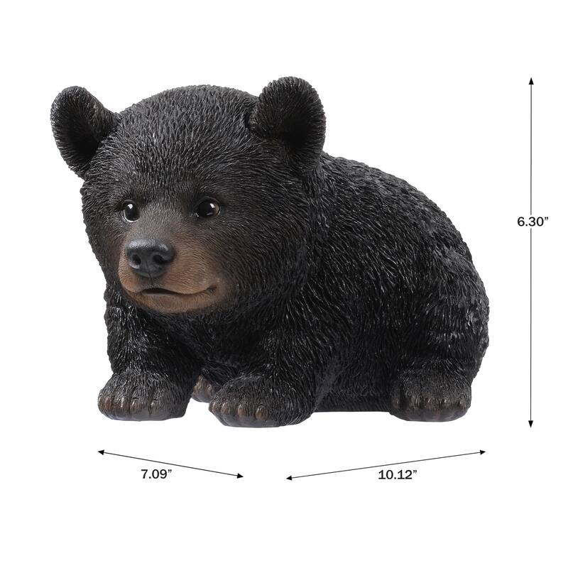 Crawling Baby Bear Outdoor Garden Statue - 10"