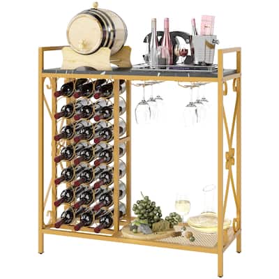 Costway 21 Bottle Wine Rack Freestanding Floor Wine Bottle Organizer - See Details