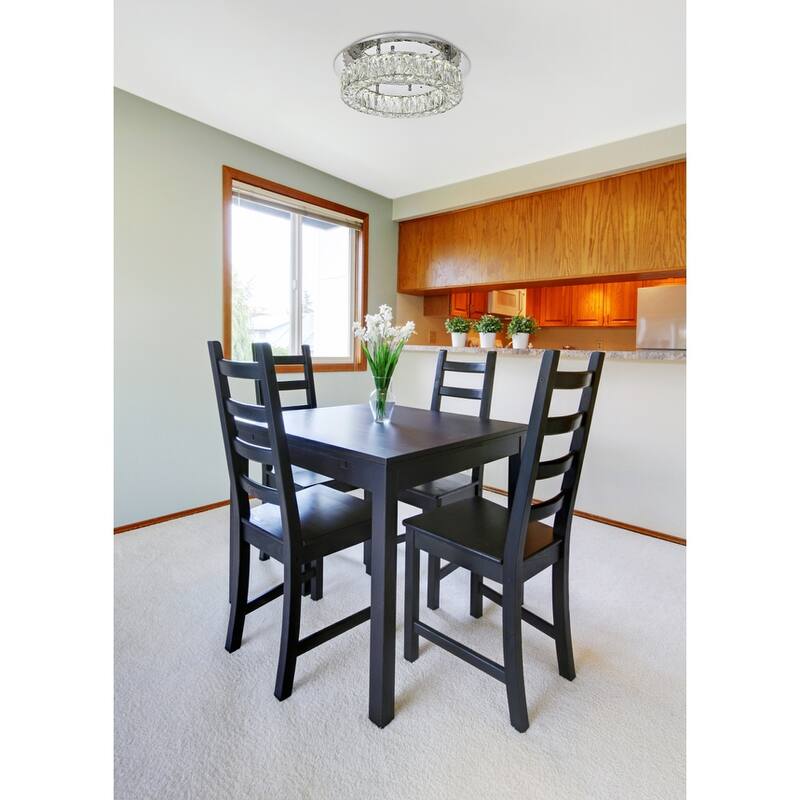 Monroe Collection Flush mount D17.7" H5.1" Chrome Finish