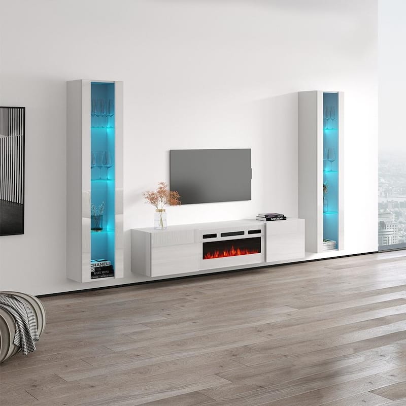 Cali WH-EF Floating Fireplace Entertainment Center
