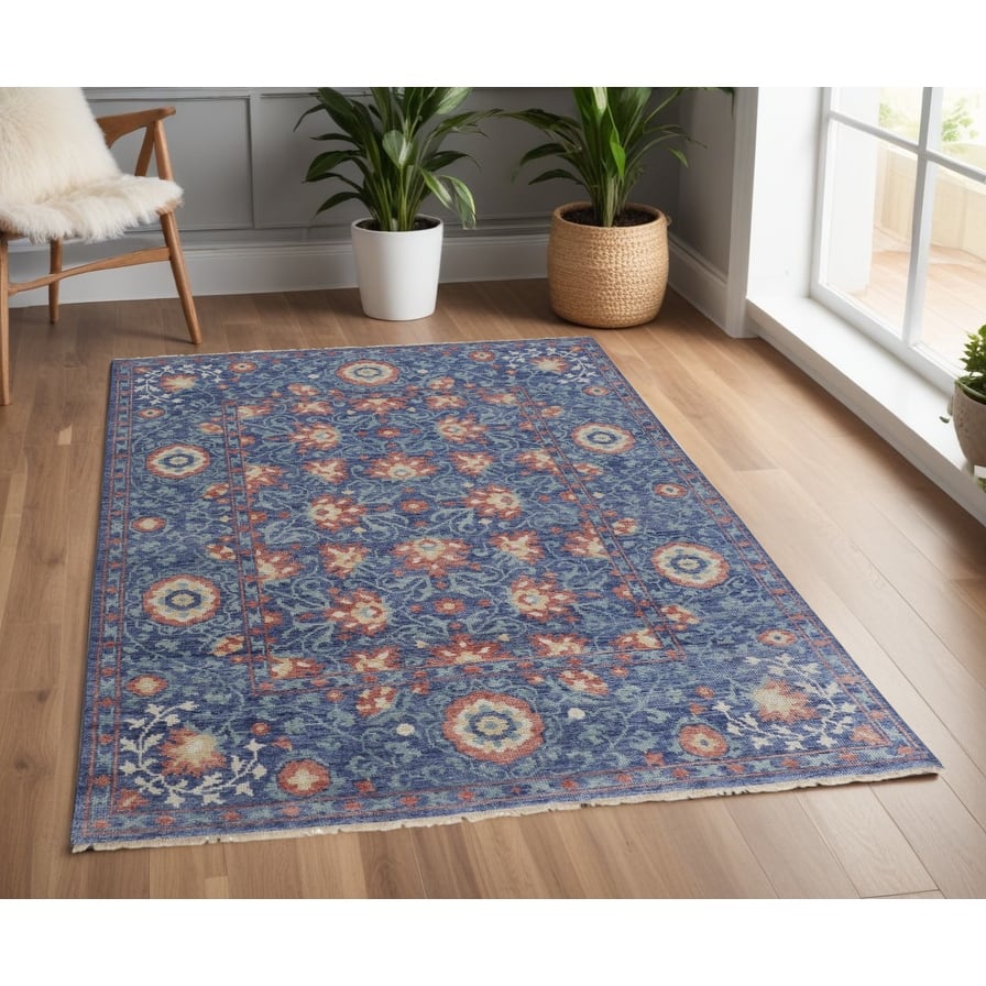 Yuzi Floral Traditional Stain Resistant Soft Area Rug By HomeRoots - 4' x 6'