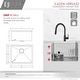 preview thumbnail 17 of 26, STYLISH 22 inch Stainless Steel 16G Workstation Undermount Kitchen Sink - 22" x 19" x 10"