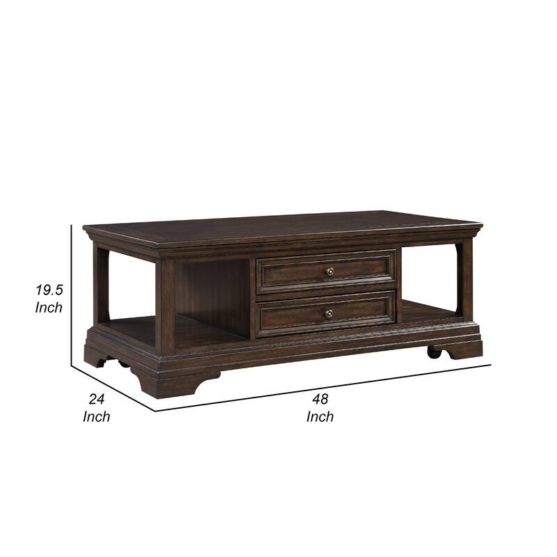 Tabby Lift-Top Coffee Table, Side Shelves and Caster Wheels, Brown