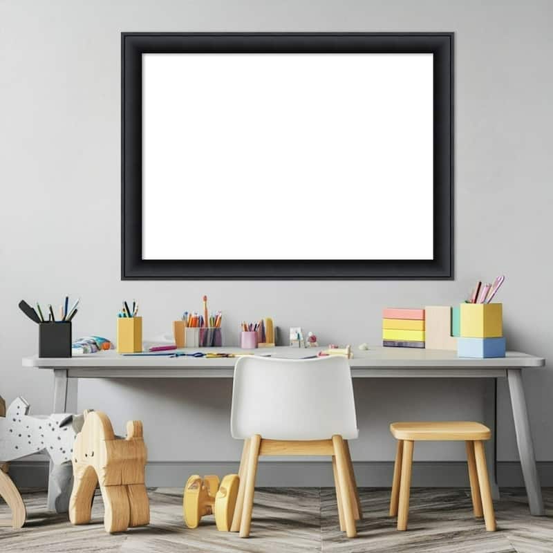Amanti Art Nero Black Framed Dry Erase Magnetic Board