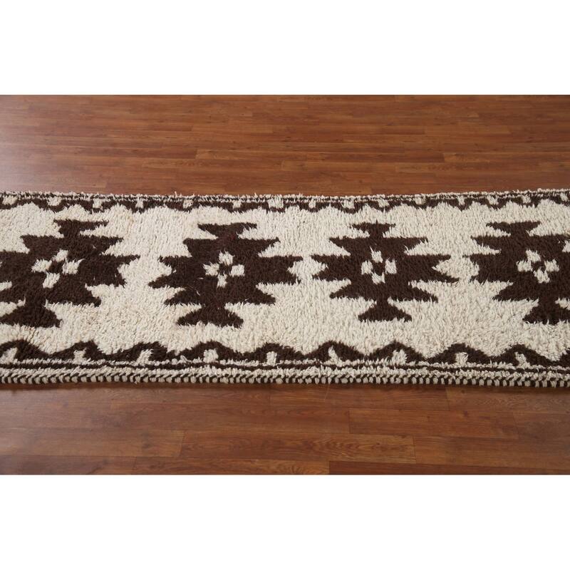Natural Dye Kurdish Turkish Runner Rug Hand-knotted Wool Carpet - 3'4"x 11'4"