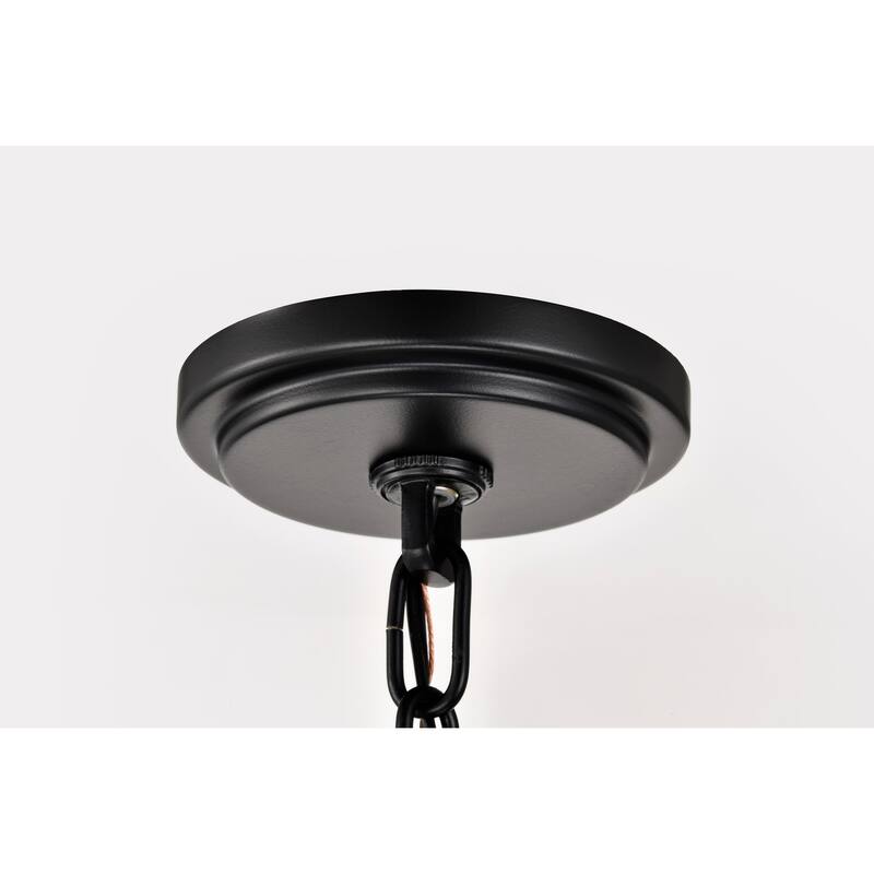 Liam 6 Light Chandelier Matte Black White Opal Glass - Matte Black