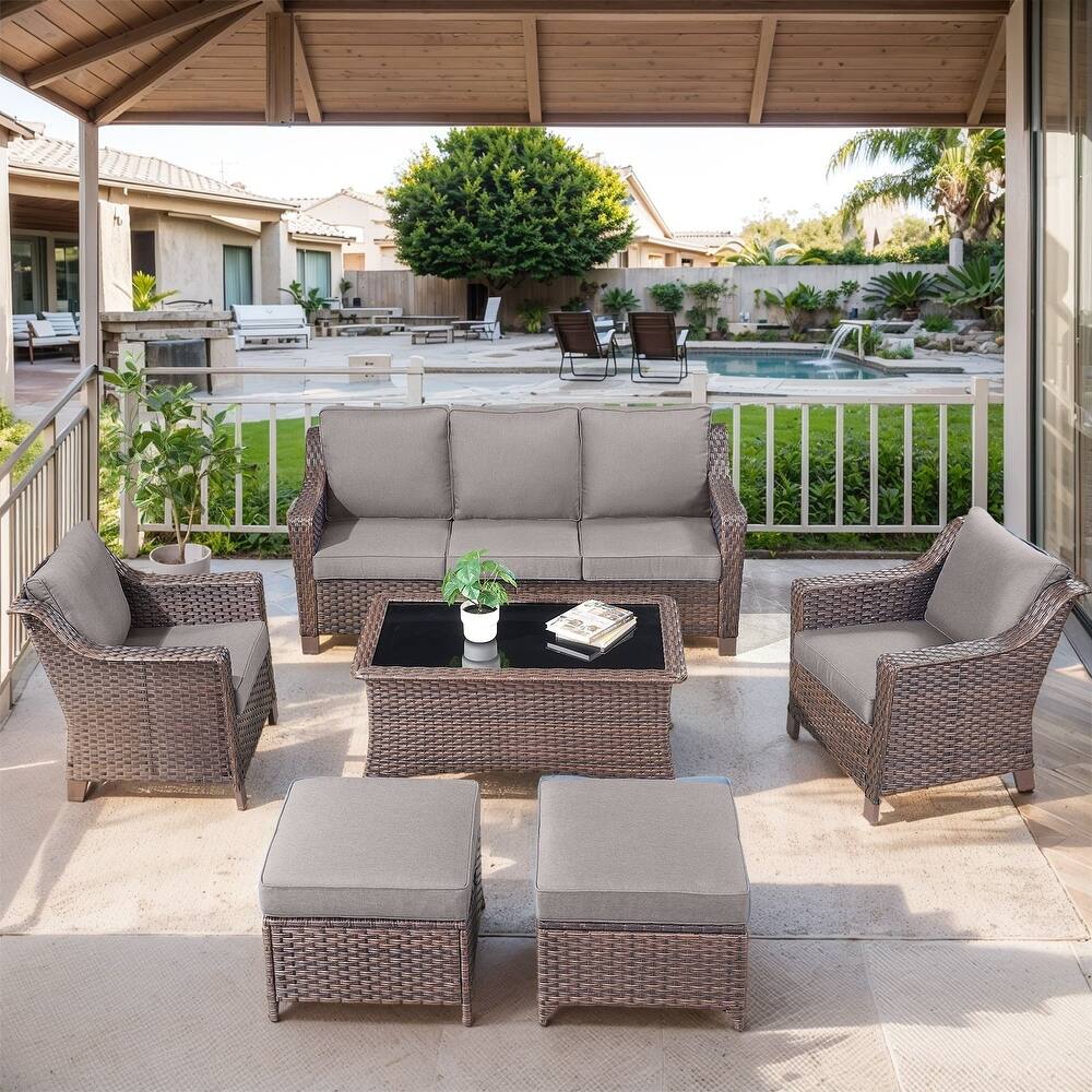 Pocassy Outside Sofa with Swivel Chair Set