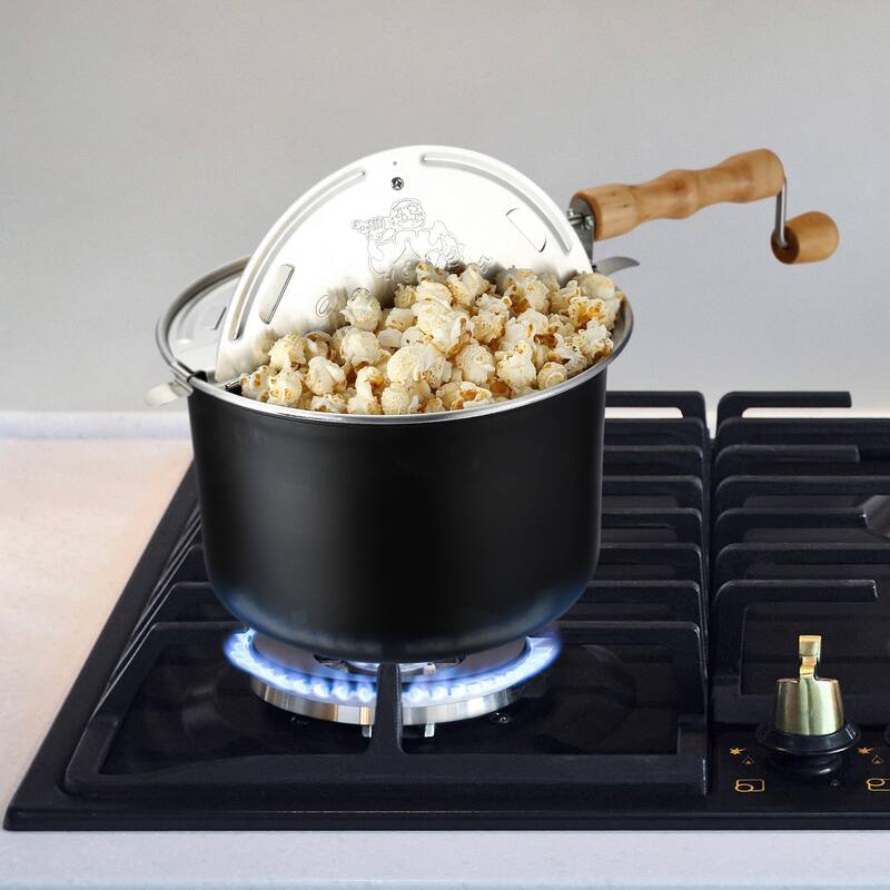 6.5 Quart Stovetop Popcorn Maker by Great Northern Popcorn (Black)