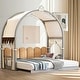 preview thumbnail 24 of 33, Princess Playhouse Bed Twin,Arched Canopy Bed with Pull-Out Trundle Gray